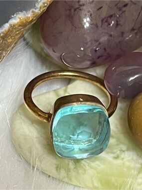Gold Vermeil Swiss Blue Topaz Ring